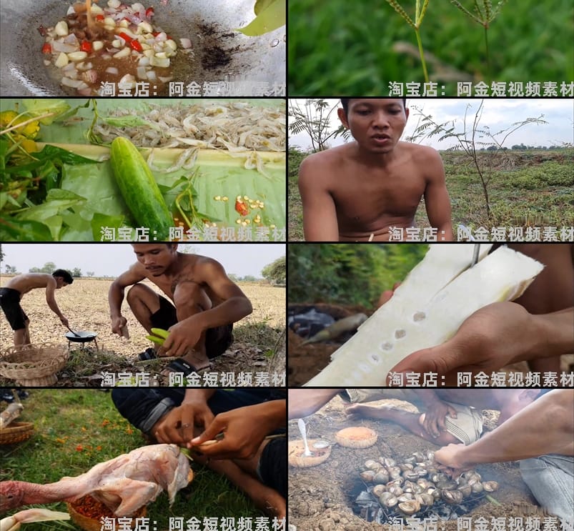 越南烹饪美食创意制作背景国外横屏高清直播解压视频小说推文素材