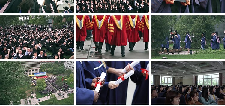 学校园多彩生活运动毕业季扔抛学士帽毕业典礼大学生学习视频素材