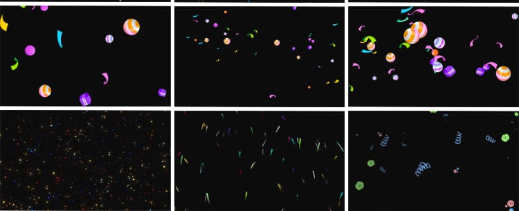 礼花彩带彩条彩纸节日庆祝婚礼彩色纸屑洒落透明通道动态视频素材