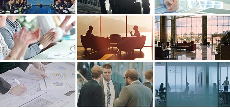 商务合作共赢洽谈公司开会企业团队成功人士签字握手宣传视频素材