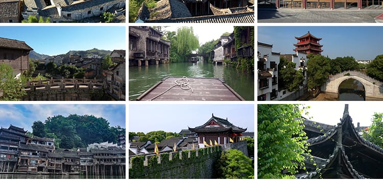 古镇古城旅游景点古建筑村庄历史风景风光景观唯美水乡短视频素材