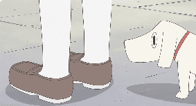 日常生活日韩动漫小女孩和狗视频素材