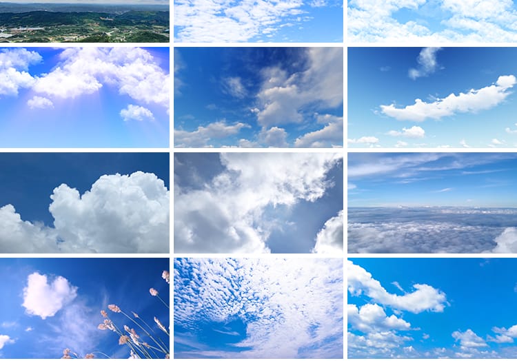 唯美蓝天白云天空云朵云层晴空万里实拍延时飞鸟空镜视频剪辑素材