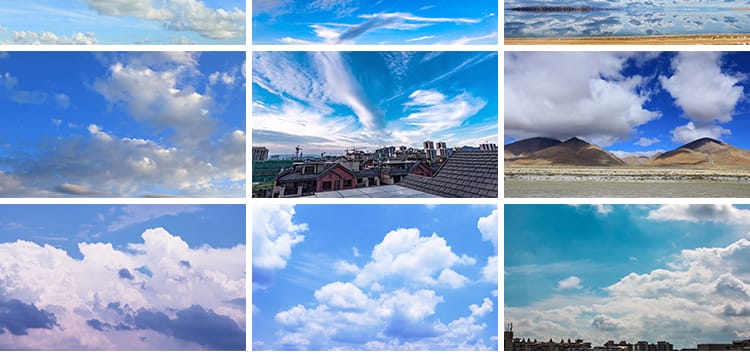 唯美蓝天白云天空云朵云层晴空万里实拍延时飞鸟空镜视频剪辑素材