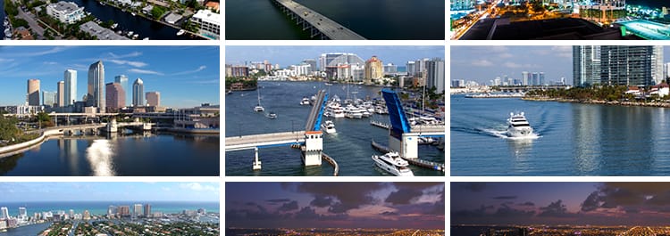 美国迈阿密国外城市地标建筑CBD航拍延时风光夜景高清短视频素材