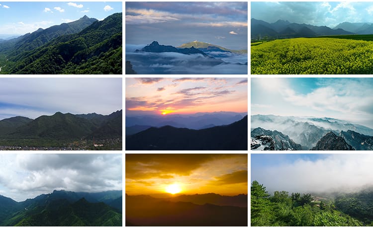 秦岭山脉风光大自然风景云海云雾缭绕太白山航拍延时实拍视频素材