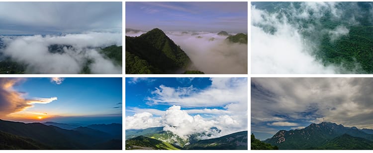 秦岭山脉风光大自然风景云海云雾缭绕太白山航拍延时实拍视频素材