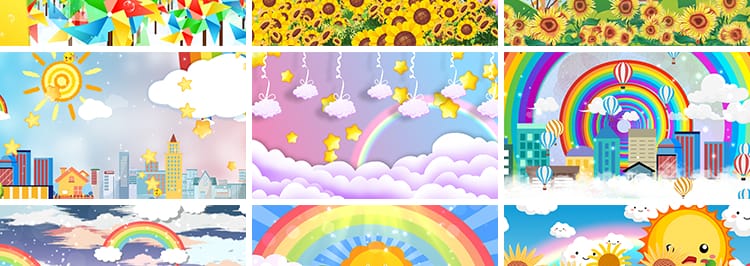 4K儿童节目表演出可爱卡通幼儿园舞台大屏幕背景led动态视频素材