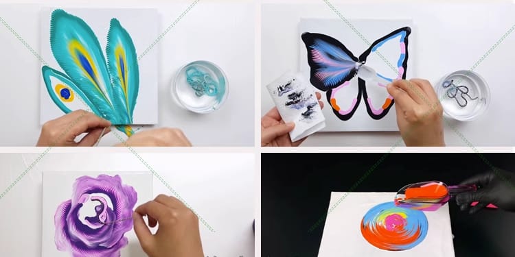 国外手工艺拉线漆画工艺解压高清横屏小说推文素材短视频剪辑引流