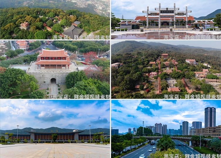 福建泉州城市风光景点建筑航拍风景素材高清旅游自然治愈系短视频