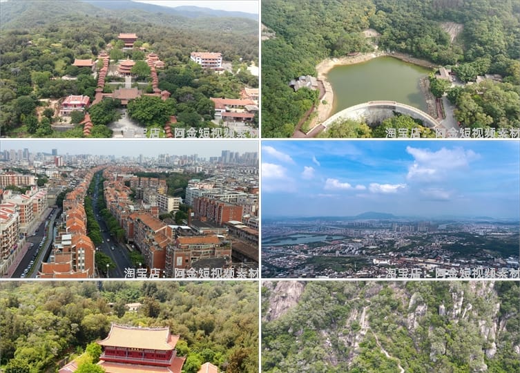 福建泉州城市风光景点建筑航拍风景素材高清旅游自然治愈系短视频
