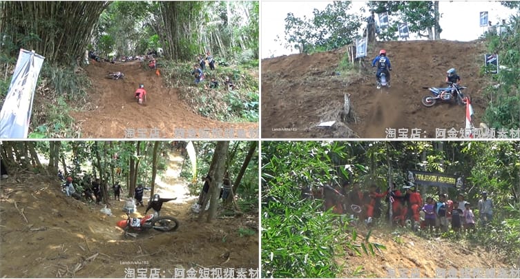 骑行越野摩托车冲坡爬坡陡翻车比赛国外高清解压视频小说推文素材
