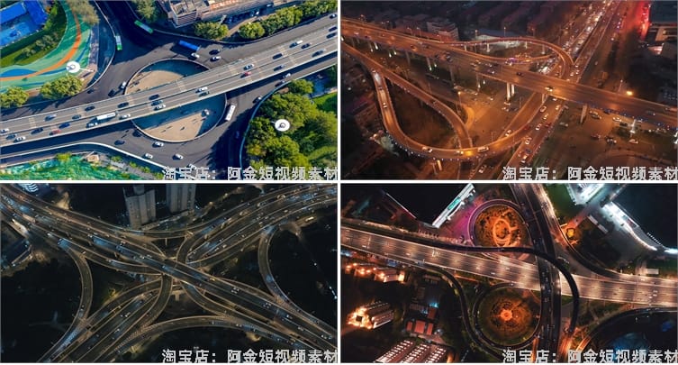 4K立交桥高架大桥车流城市道路航拍延时抖音视频高清实拍素材剪辑