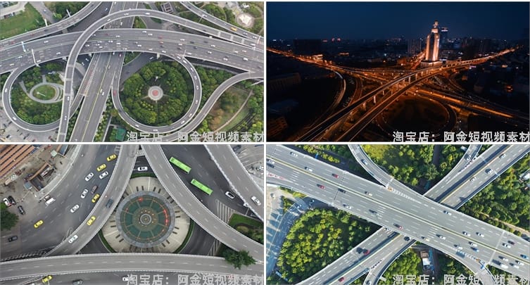 4K立交桥高架大桥车流城市道路航拍延时抖音视频高清实拍素材剪辑