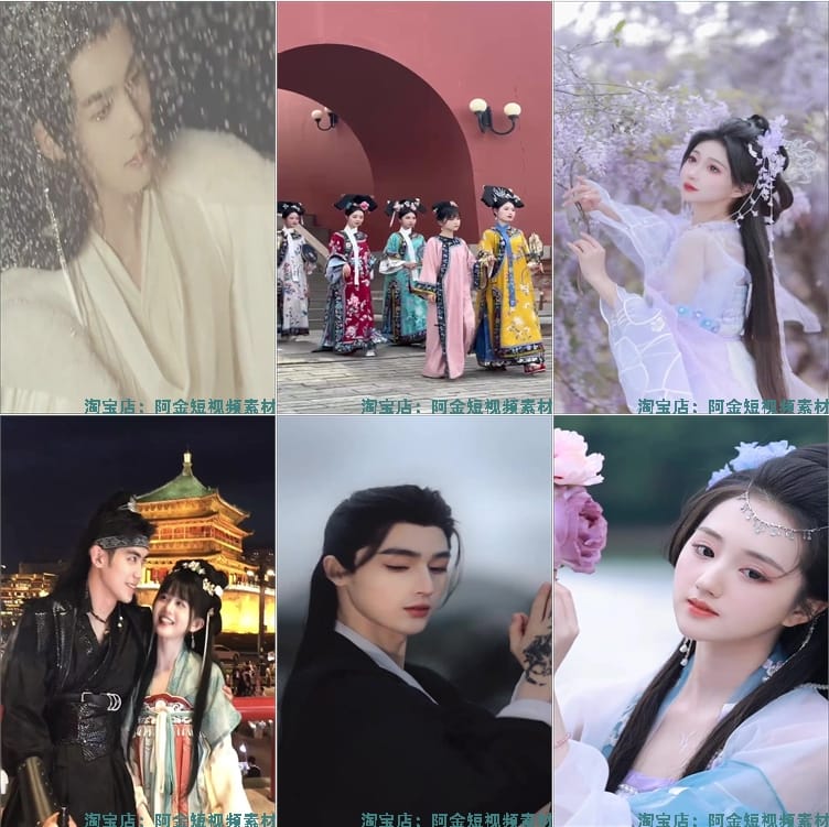 古风人物唯美汉服国风古装高清视频小说推文素材抖音自媒体剪辑