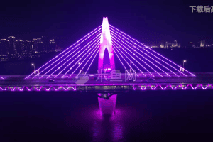 南昌八一大桥航拍夜景短视频素材