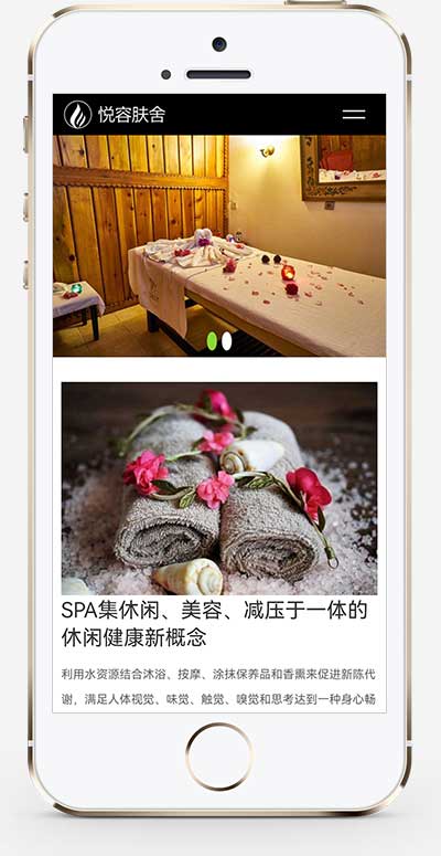 (自适应手机端)响应式HTML5美容养生会所网站源码 美容美体类网站pbootcms模板