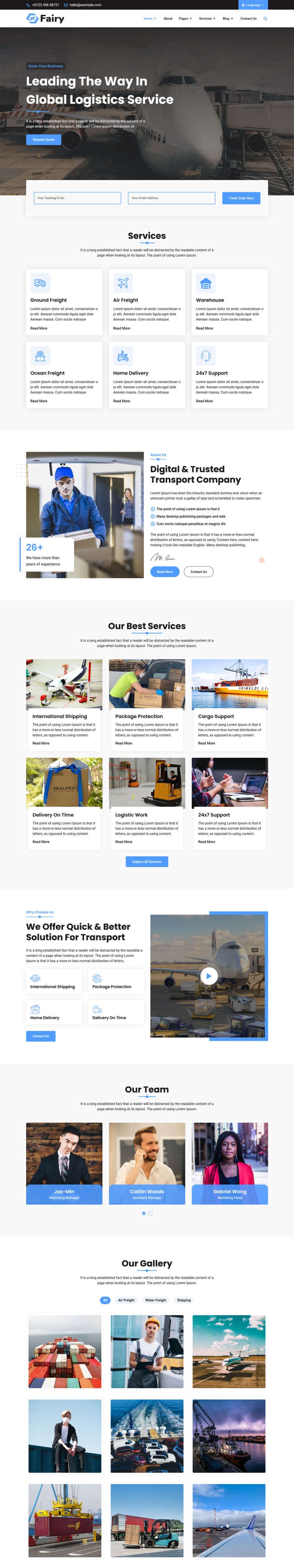 多功能的物流快递行业HTML模板