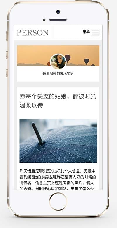 (自适应手机版)响应式个人随笔博客织梦模板 心情日记个人博客网站模板下载