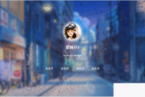 静态雨滴玻璃结果完成小我主页html源码