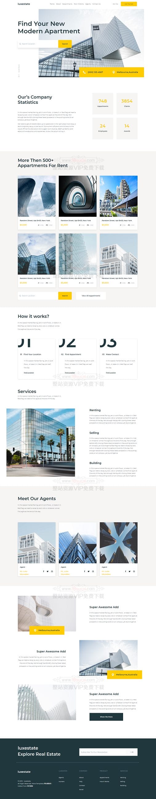响应式漂亮大气建筑设计规划集团网站模板纯HTML模板