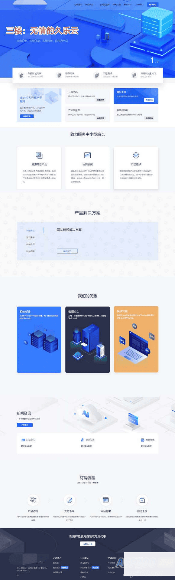魔方模板IDC系统冰云科技风格魔方主题