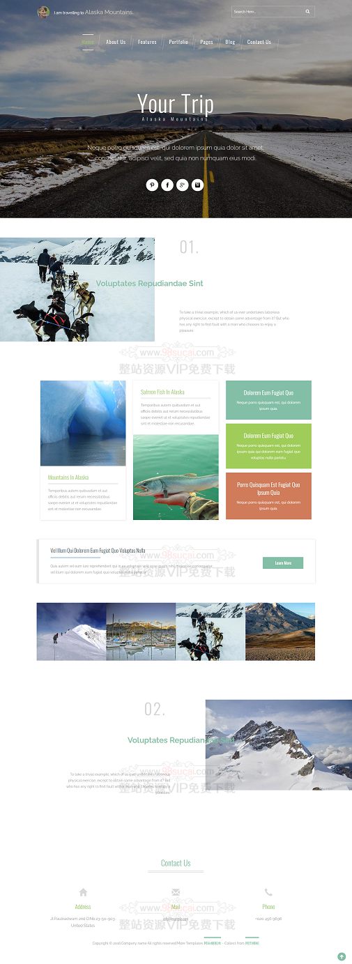 响应式户外线路自助旅行社团企业模板纯HTML模板