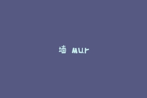 墙 Mur
