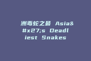 亞洲毒蛇之最 Asia's Deadliest Snakes