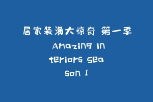 居家装潢大惊奇 第一季 Amazing Interiors Season 1