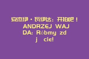 安杰伊·瓦伊达：开拍吧！ ANDRZEJ WAJDA: Róbmy zdjęcie!