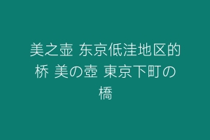 美之壶 东京低洼地区的桥 美の壺 東京下町の橋