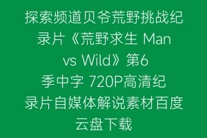 探索频道贝爷荒野挑战纪录片《荒野求生 Man vs Wild》第6季中字 720P高清纪录片自媒体解说素材百度云盘下载