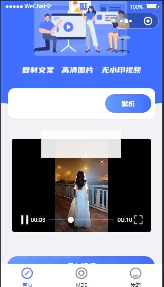 微信小程序去水印源码 上传即可使用带流量主功能