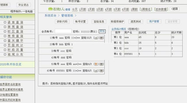网站统计分析系统 v4.72 多用户版