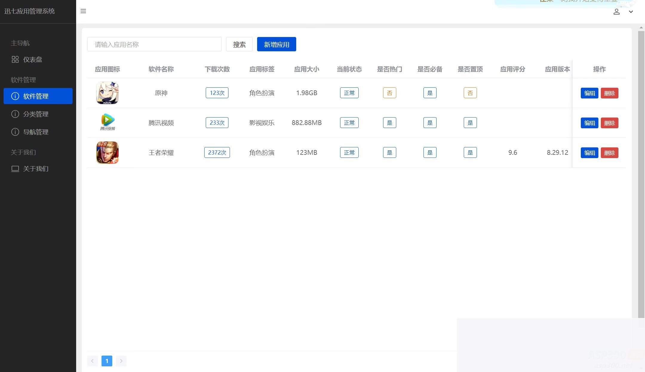 讯七应用系统 开源的应用商城源码