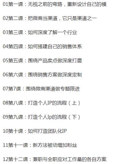 微商个人IP，团队打造，被动增粉全套课程
