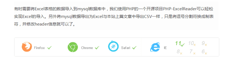 php操作excel 中文版_PHP教程