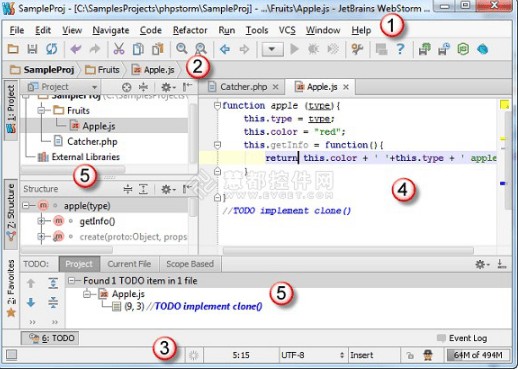 javascript开发工具WebStorm教程 用户界面简介 中文_前端开发教程