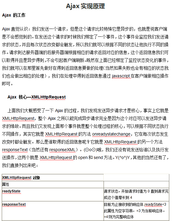 Ajax实现原理 中文_前端开发教程