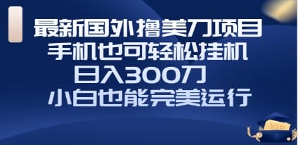 国外撸美刀项目，手机也可操作，轻松挂机操作，日入300刀 小白也能完美运行