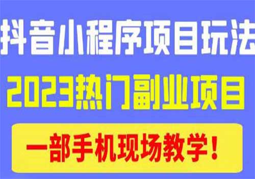 2023抖音小程序9.0新技巧，2023热门副业项目，动动手指轻松变现兼职必做