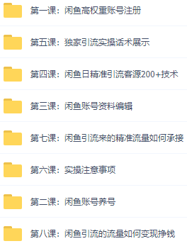 闲鱼+豆瓣：精准引流全系列课程，每天引流200+精准粉（两套教程）