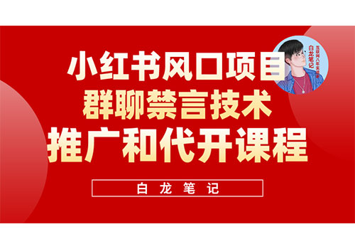 小红书风口项目日入300+，小红书群聊禁言技术代开项目，适合新手操作