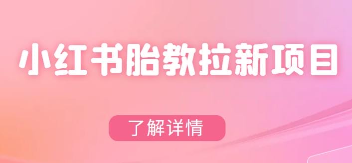 小红书胎教网盘拉新项目，可在私域变现两次（作品制作教程+素材）