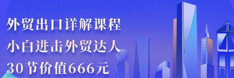 外贸出口详解课程：小白进击外贸达人，30节价值666元