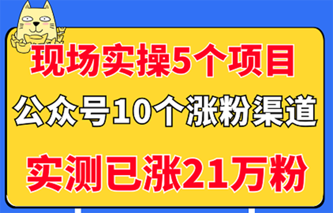 2023公众号涨粉变现实战项目课，5个公众号变现项目，实测涨粉23万