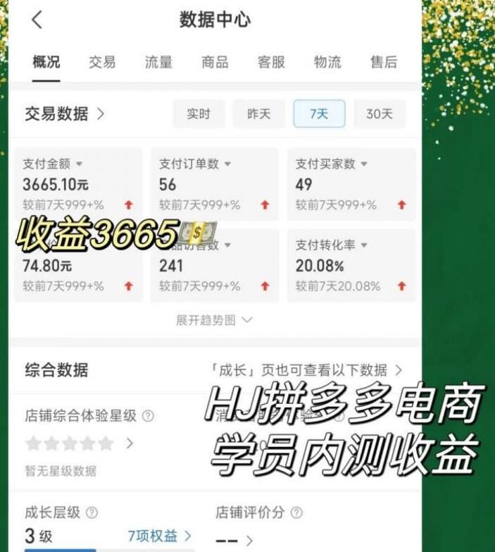 2023拼多多电商项目，稳定一天300～3000+，门槛低，出单快，一部手机即可完成