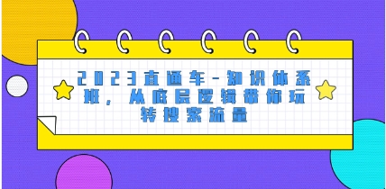 2023直通车-知识体系班，从底层逻辑带你玩转搜索流量（18节课）
