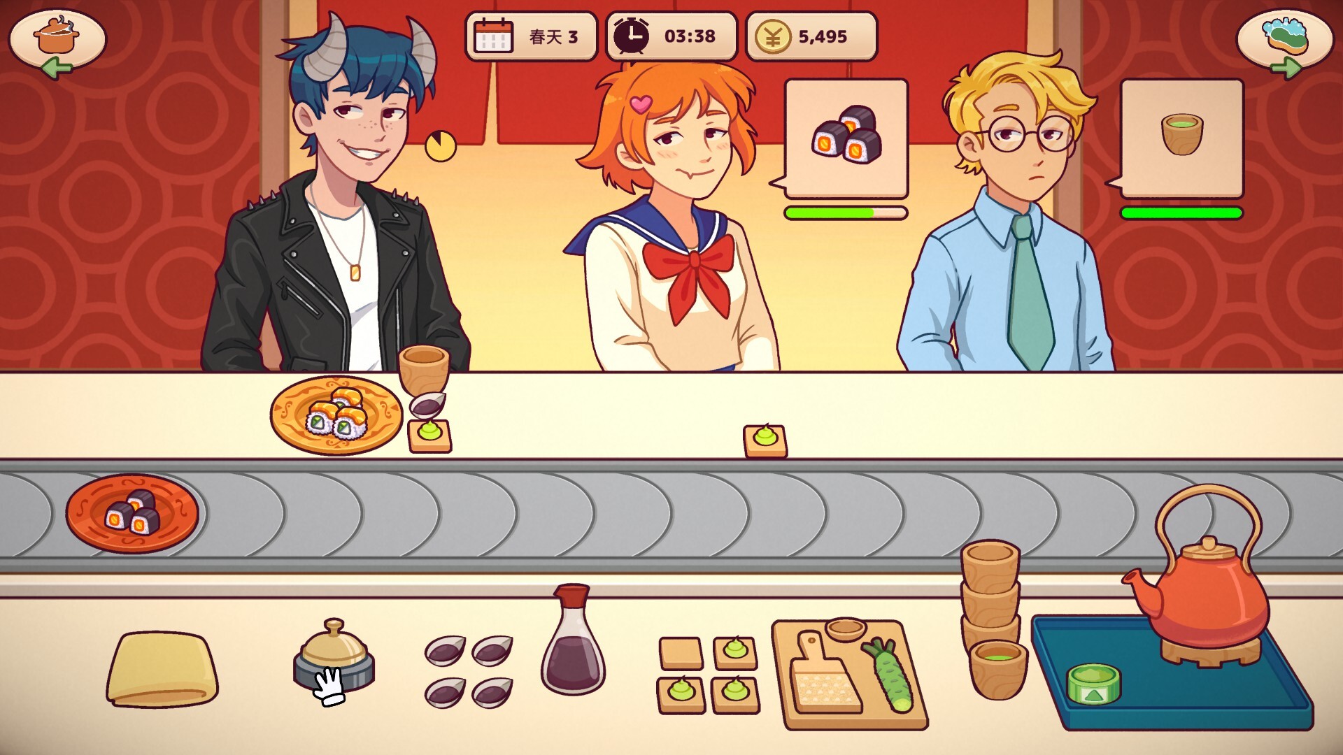 图片[2] [PC]美味回转寿司店模拟器/Ugoku Sushi Bar | 游戏截图